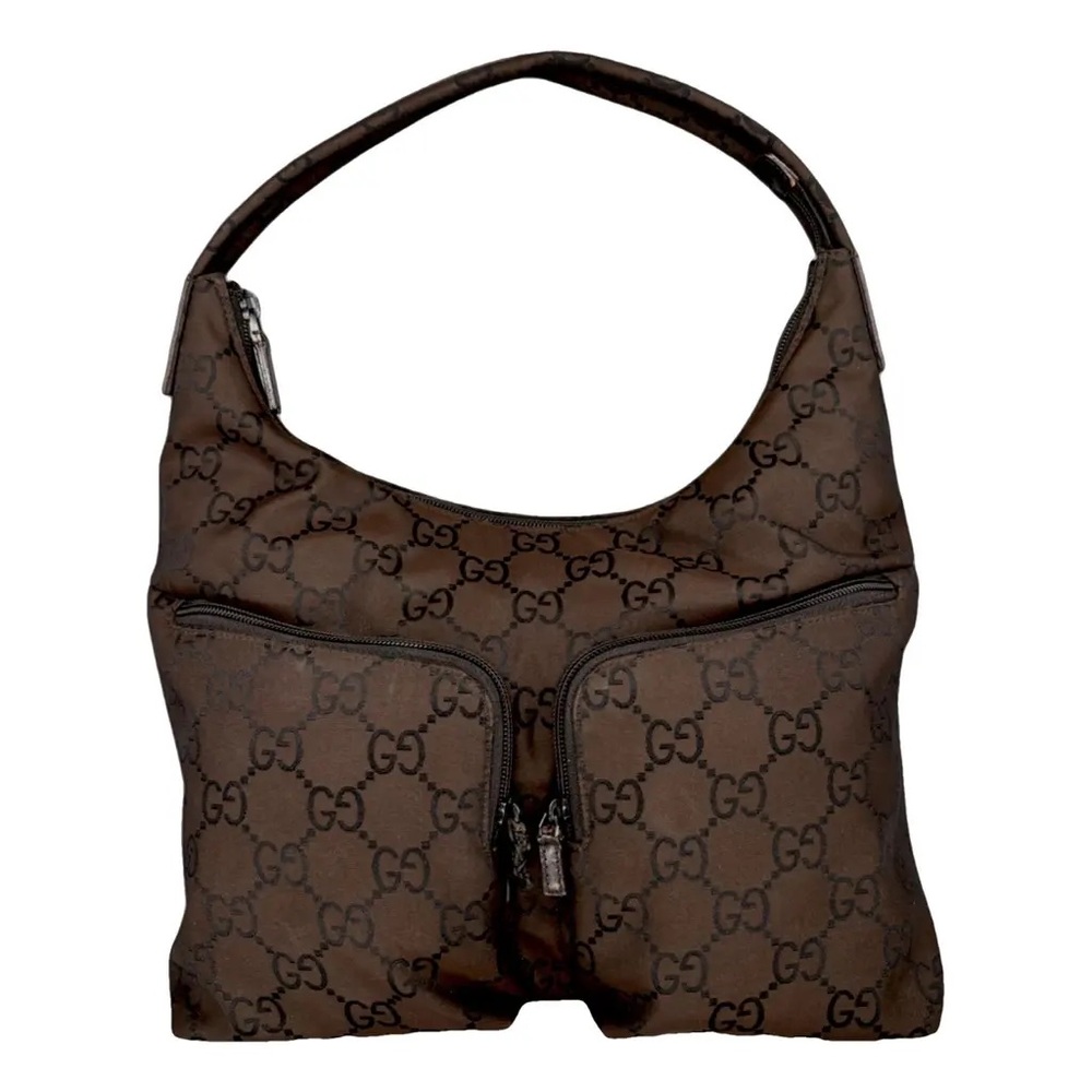 VINTAGE Gucci Dark Brown Monogram shoulder bag VINTAGE 90S